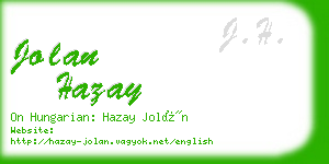 jolan hazay business card